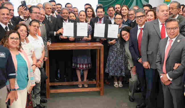 La primavera laboral llegó para quedarse: Presidenta anuncia acuerdo para que trabajadores del Estado ganen el salario medio del IMSS La primavera laboral llegó para quedarse: Presidenta anuncia acuerdo para que trabajadores del Estado ganen el salario medio del IMSS
