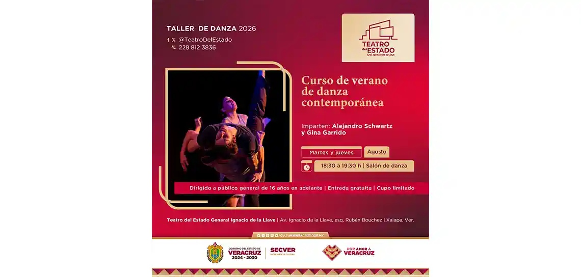 Abre la SECVER curso de verano de danza contemporánea en el Teatro del Estado Abre la SECVER curso de verano de danza contemporánea en el Teatro del Estado